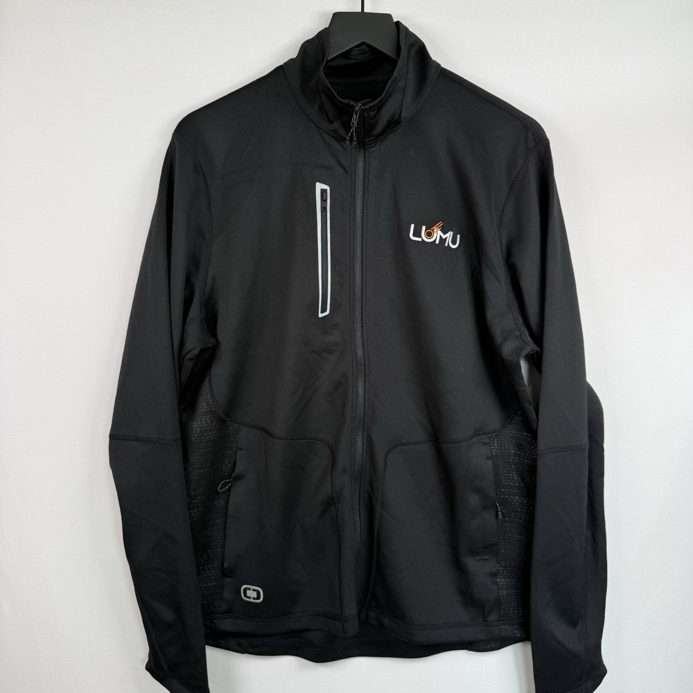 OGIO Endurance Jacket Mens Medium Black Full Zip Softshell Tech LUMU Logo OE700